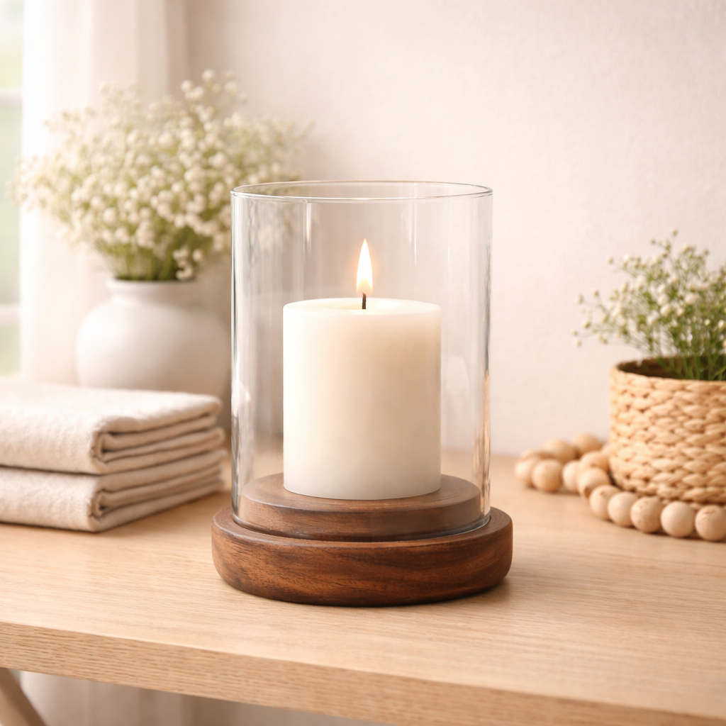 Small Dark Mango Hurricane Glass