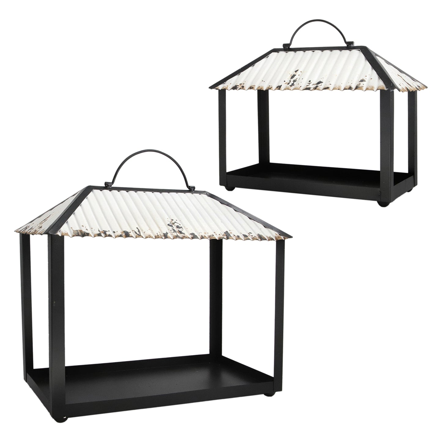 Set of 2 Corrugated Roof Lanterns