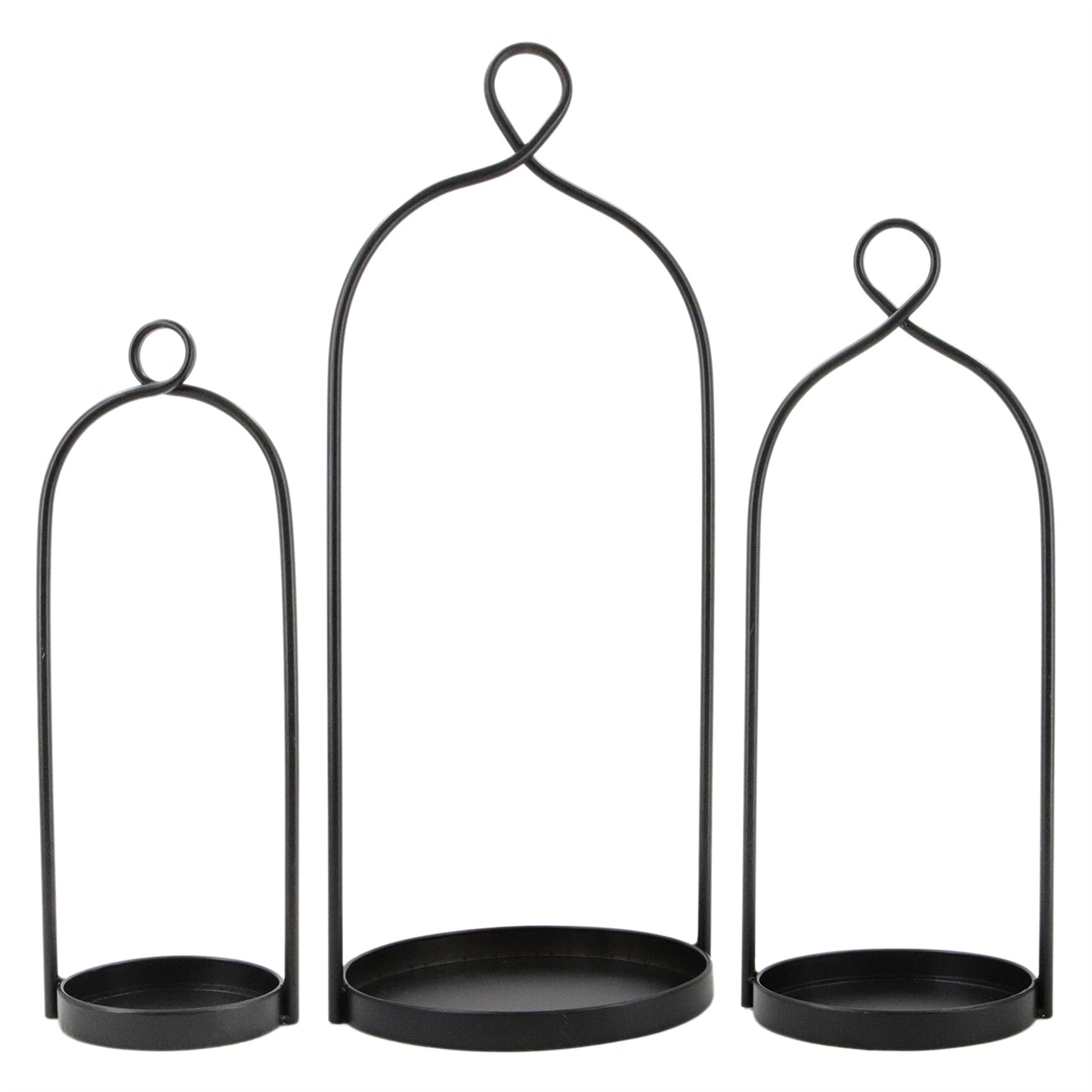 Set of 3 Simple Round Tall Lanterns