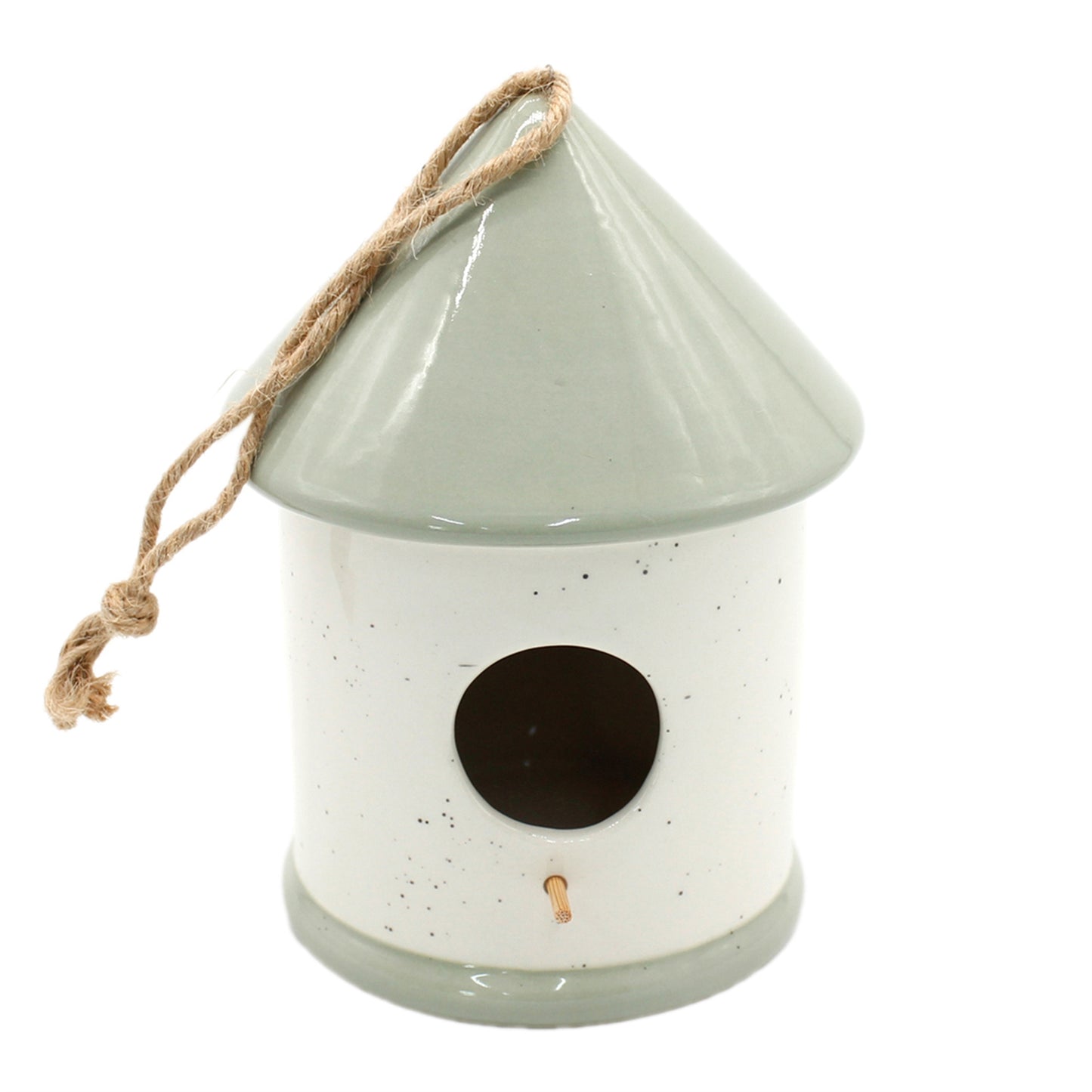 Porcelain Green-Roof Turret Birdhouse