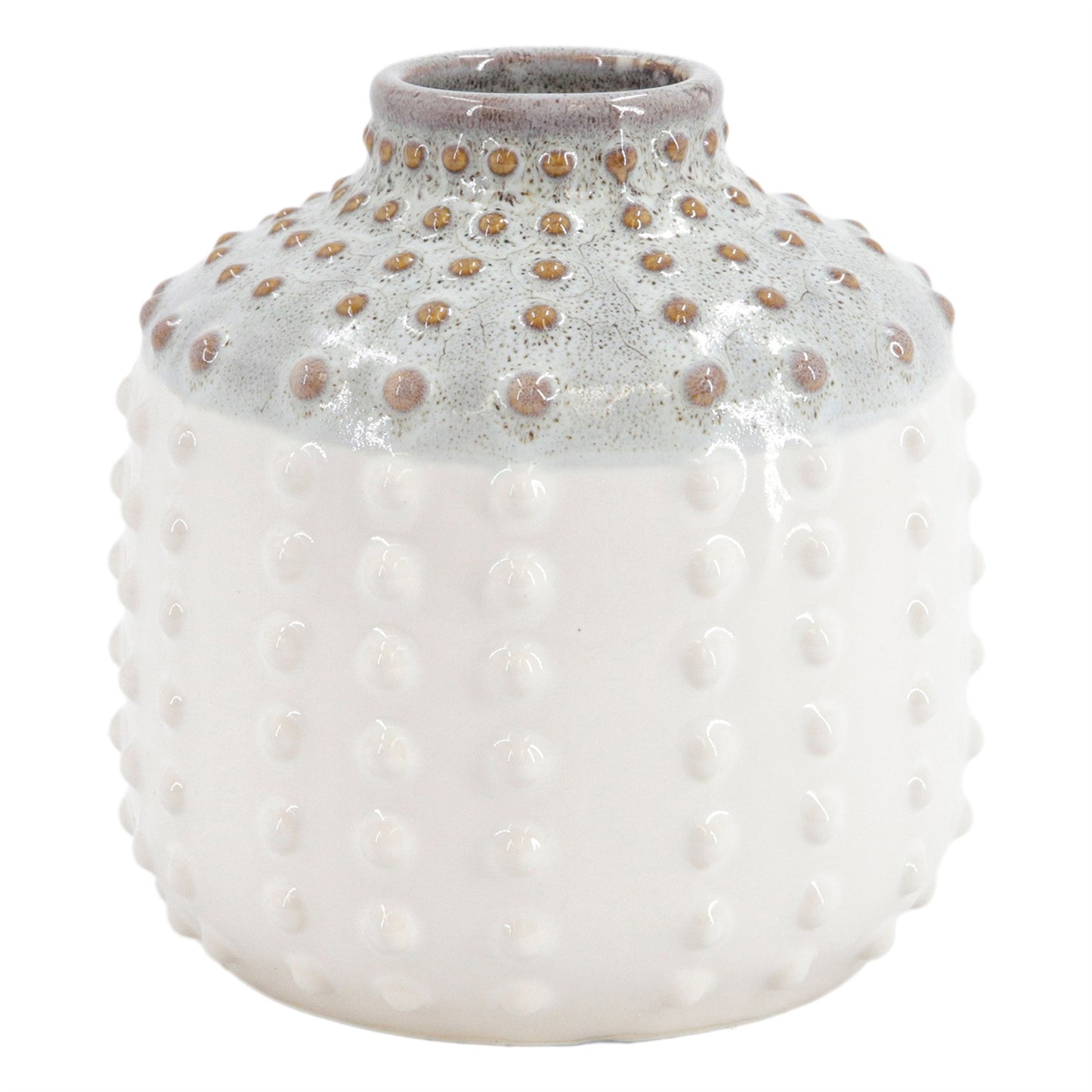Cream and Tan Dimpled Vase