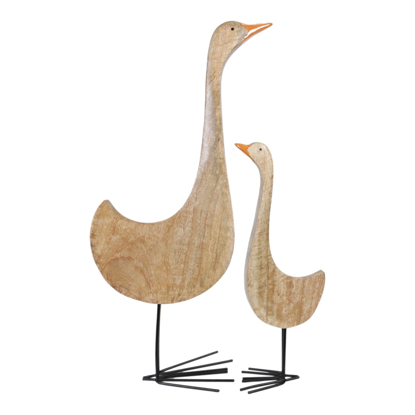 Set of 2 Standing Wood Geese
