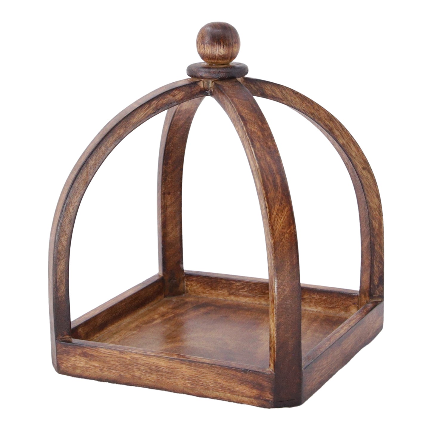 Dark Wood Square Bottom Lantern
