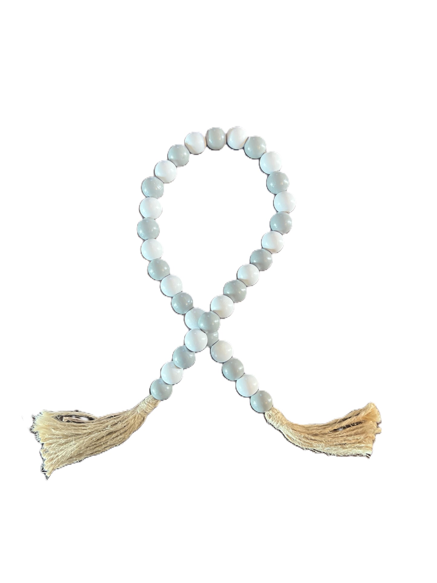 24" White/Gray Bead Garland