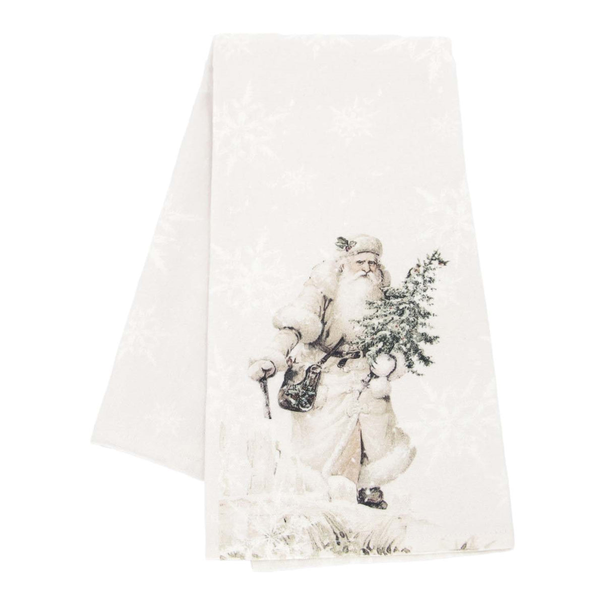 Snowflake and Santa Tea Towel