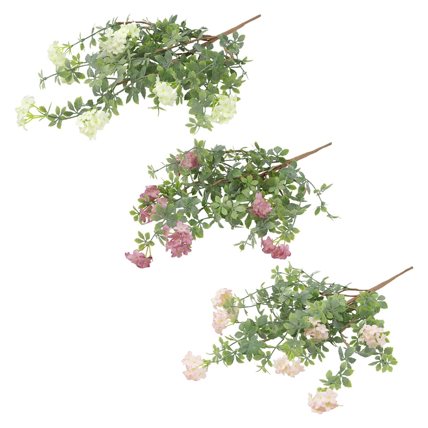 3 Assorted Pink, Purple and White Flower Eucalyptus Picks