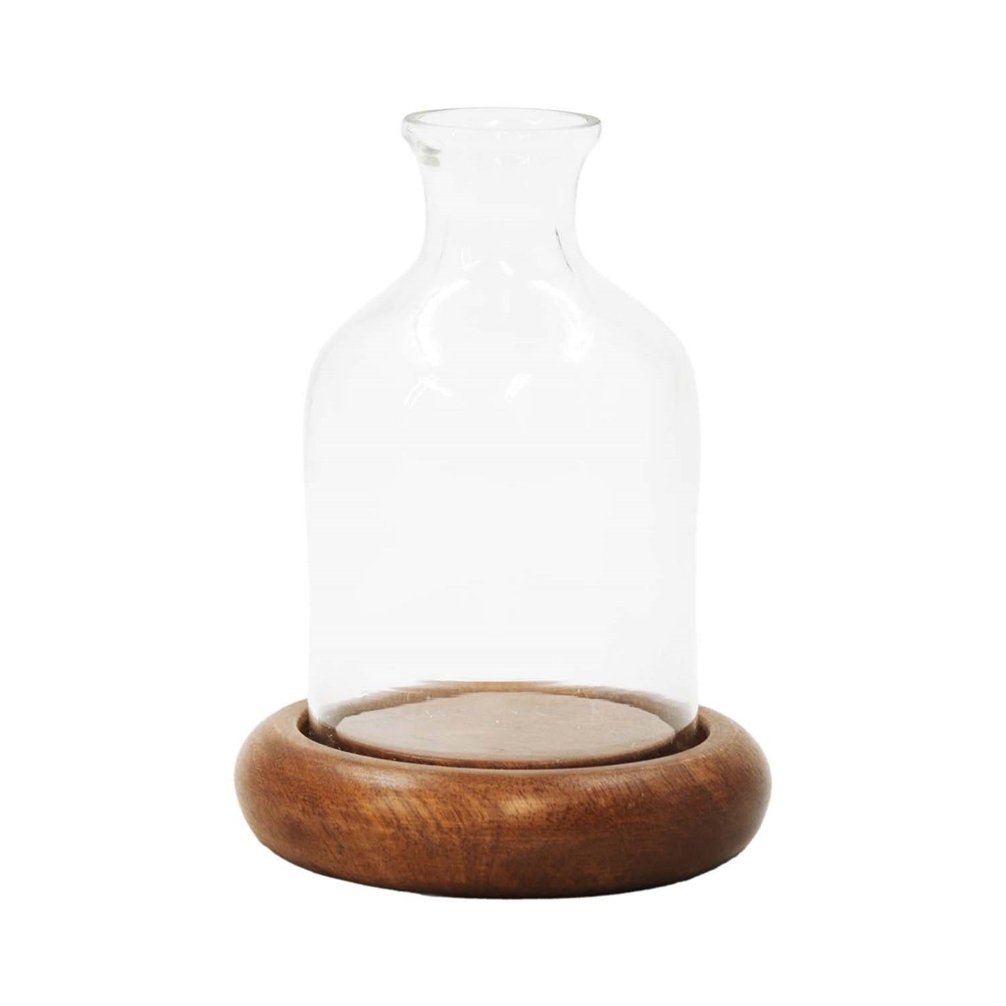 Glass Jar on Wood Base