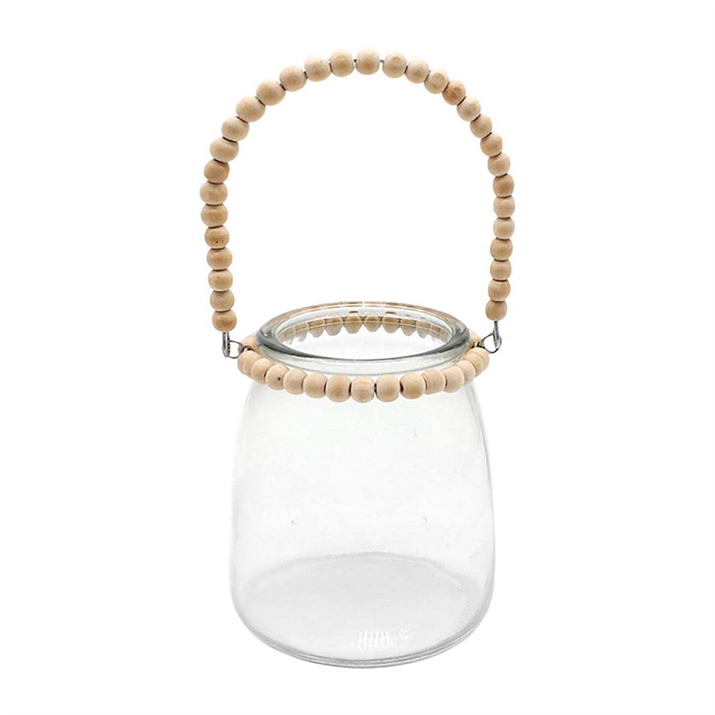 Tapered Glass Jar With Beaded Handle