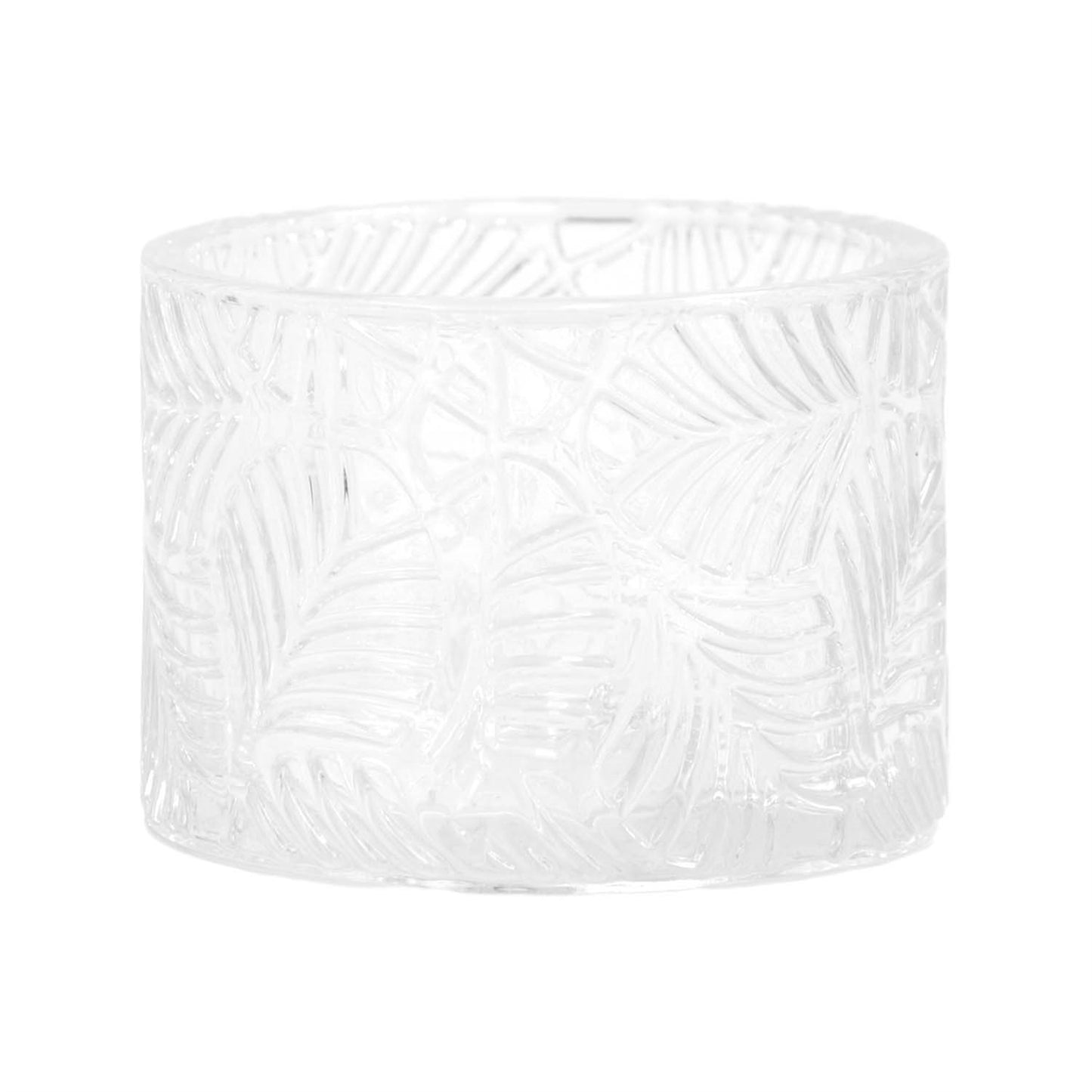 Fern Embossed Glass Jar 3.5"