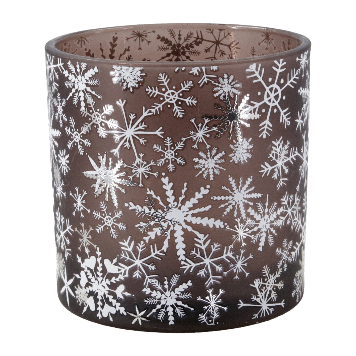 Bronze Snowflake Glass Jar
