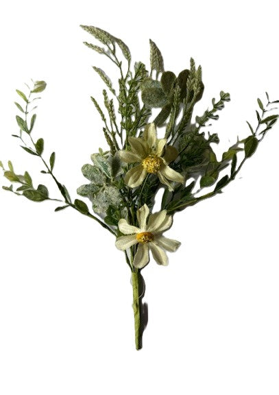 Rustic White Daisy Pick 12"