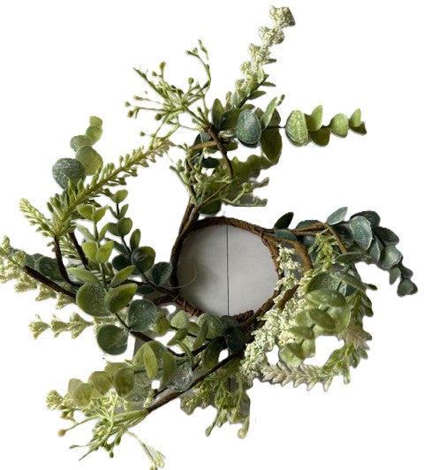 Succulent and Flower Candle Ring 2.5"