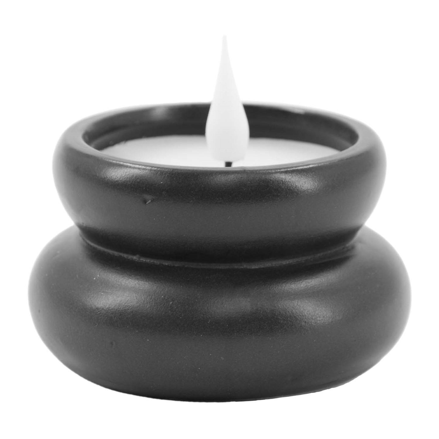 Black Resin LED Jar Candle