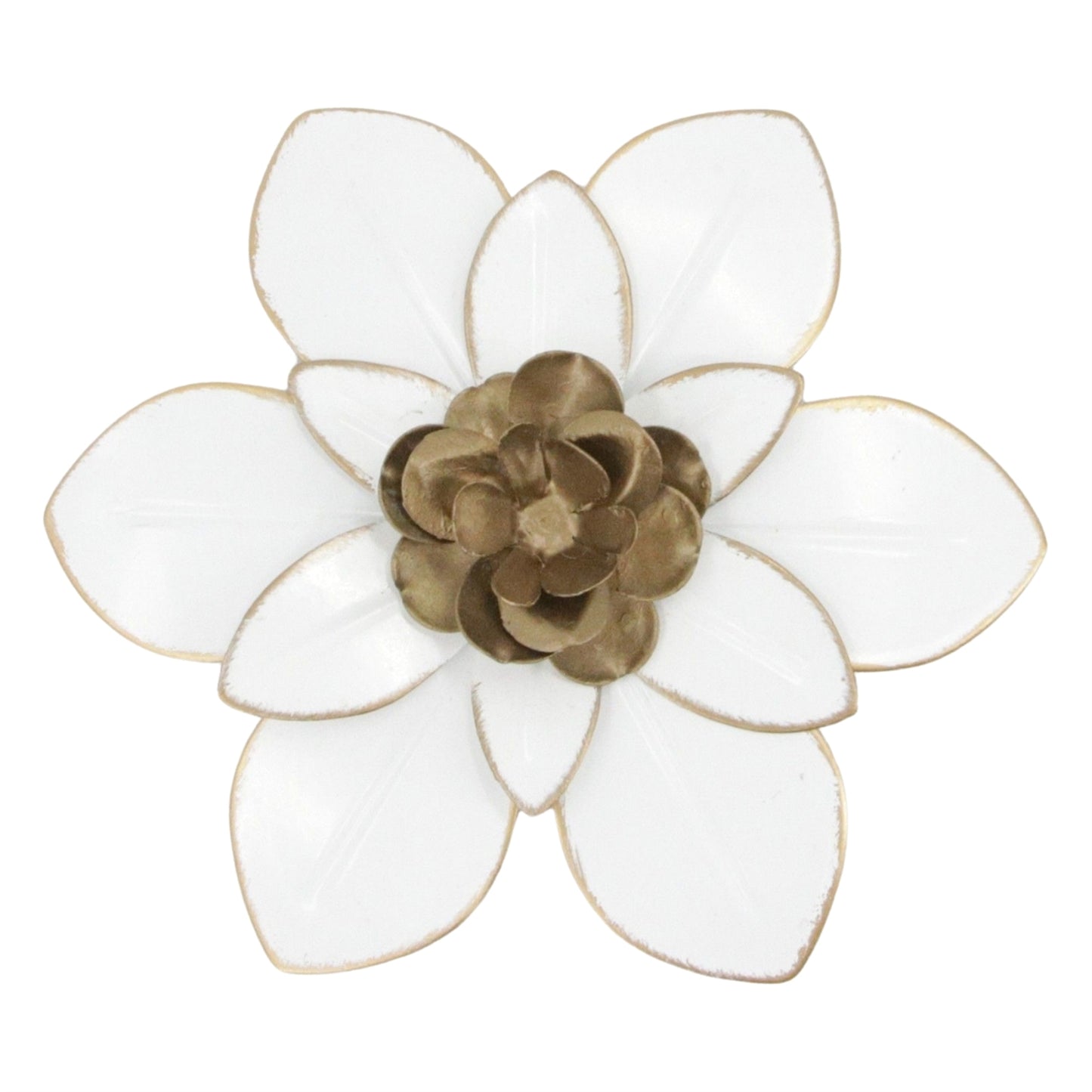 Cream and Gold Metal Flower
