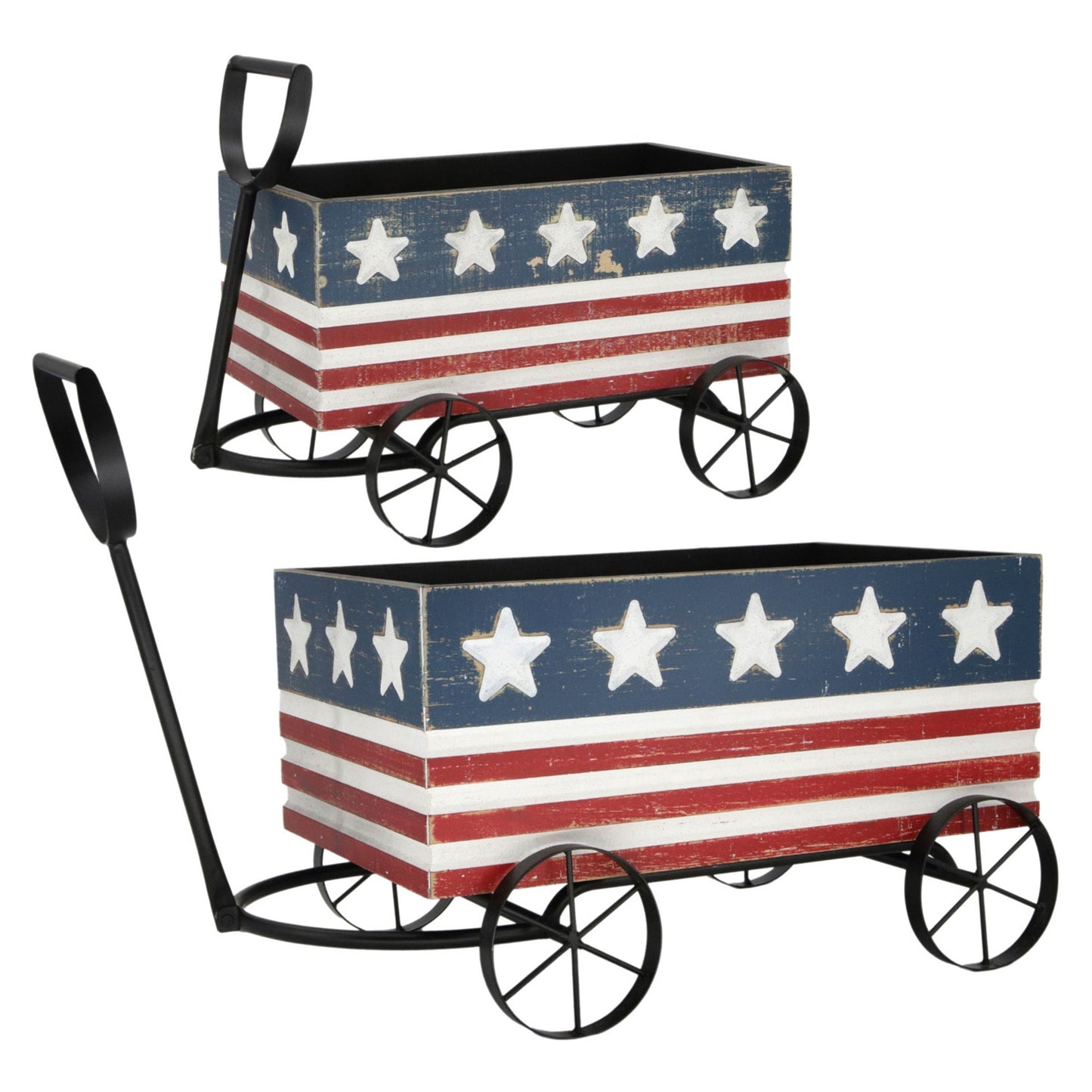 Set of 2 Stars and Stripes Wagons