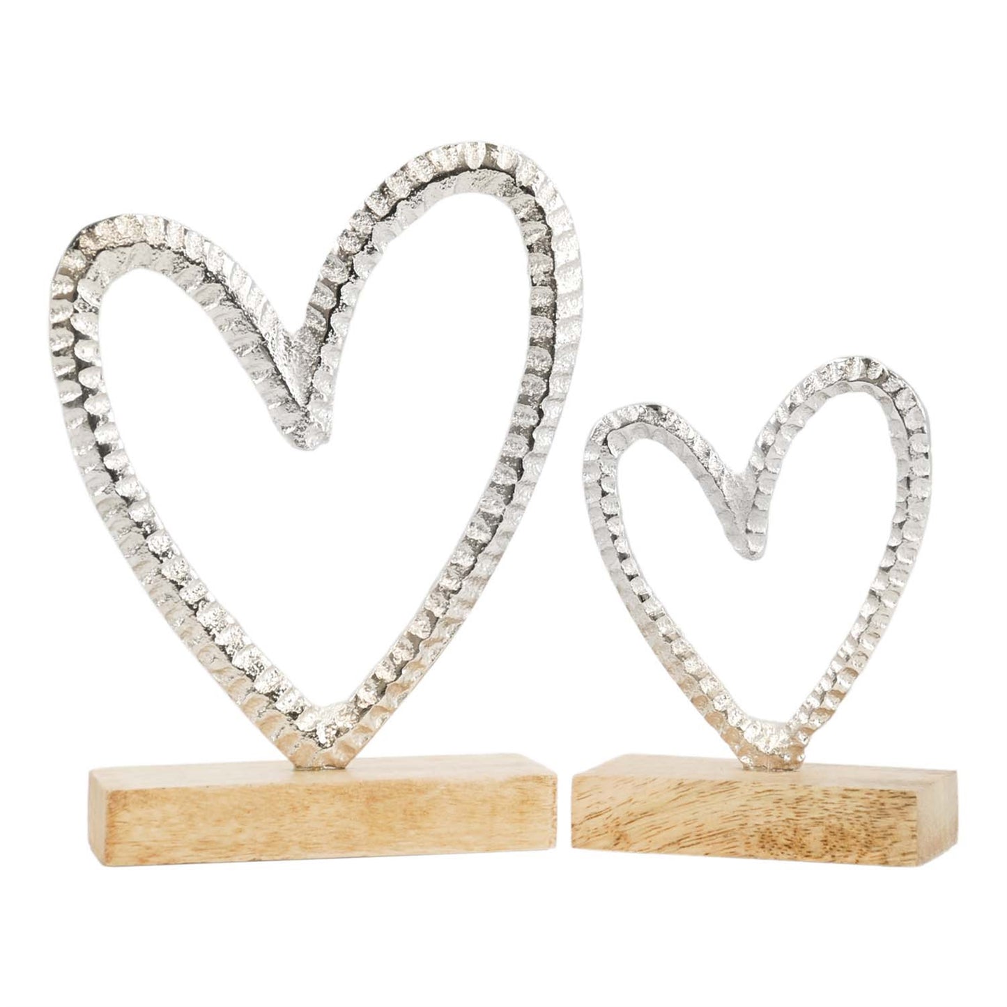 Set of 2 Metal Hearts on Stands