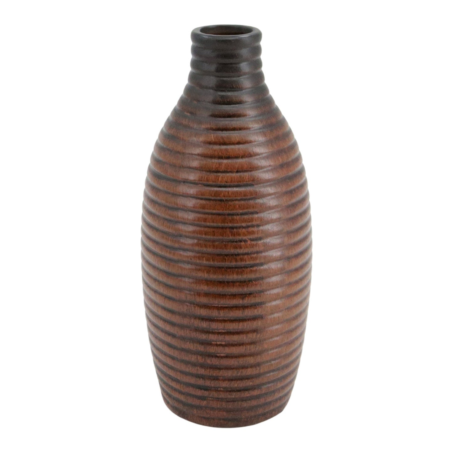 Black and Tan Narrow-Neck Vase