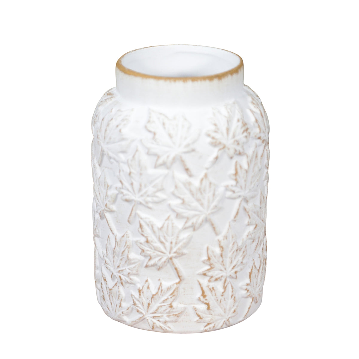 Embossed Maple Leaf Jar