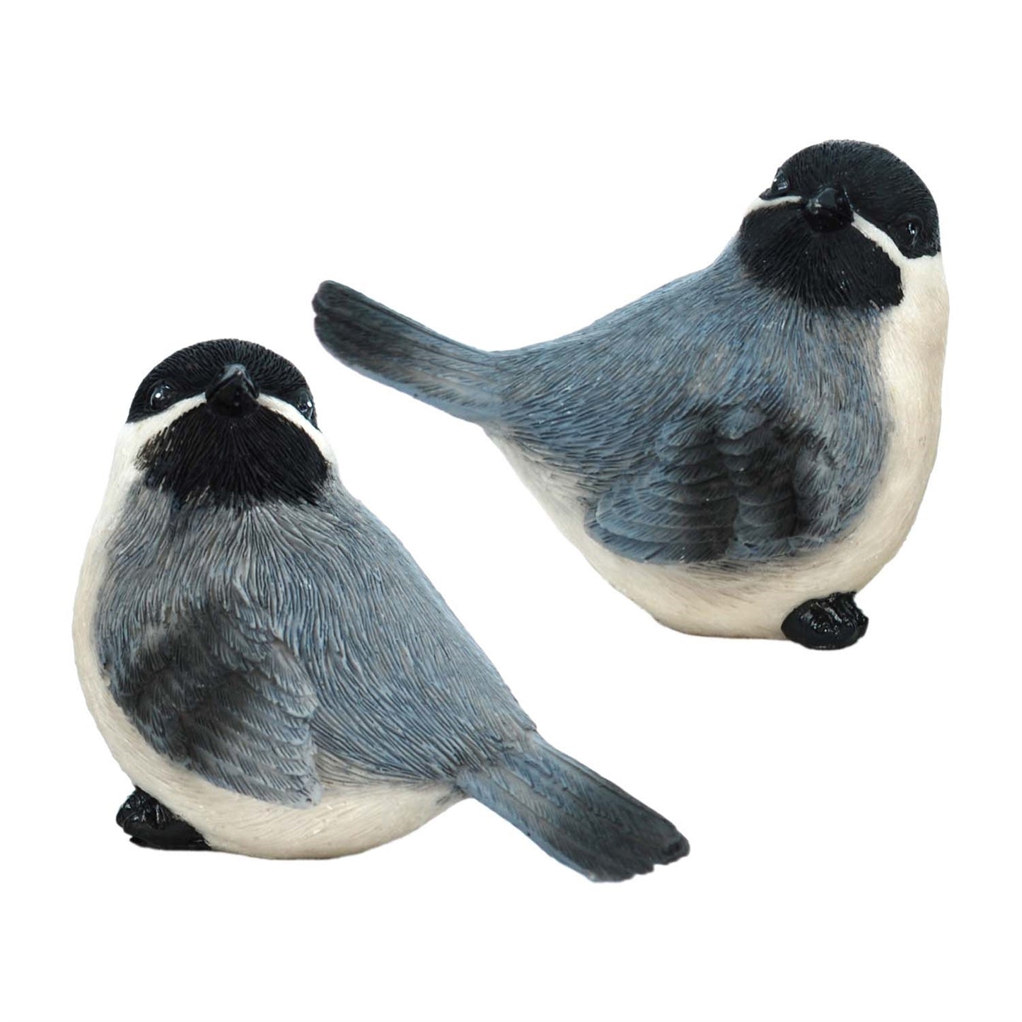 2 Assorted Blue and White Resin Birds