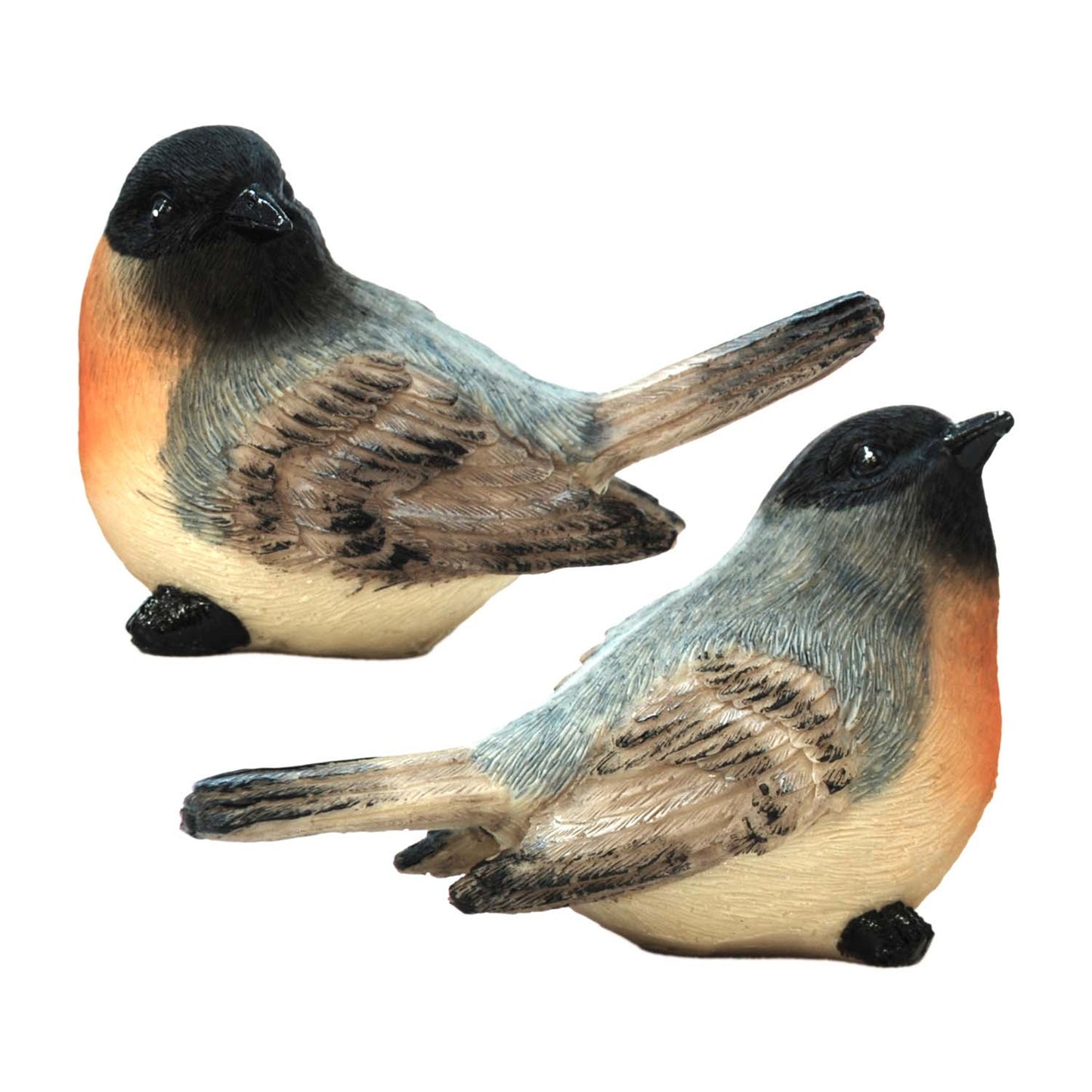 2 Assorted Gray and Orange Chickadees