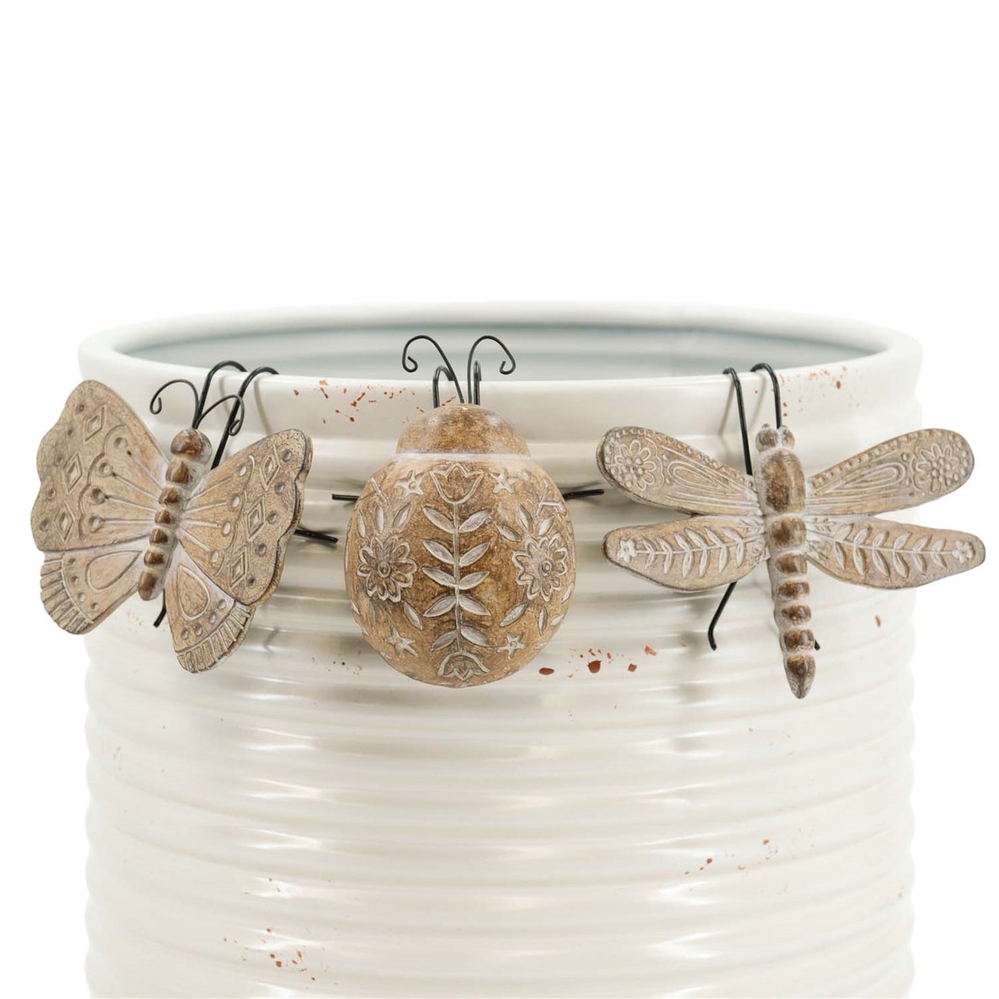 3 Assorted Resin Bug Planter Rim Hangers