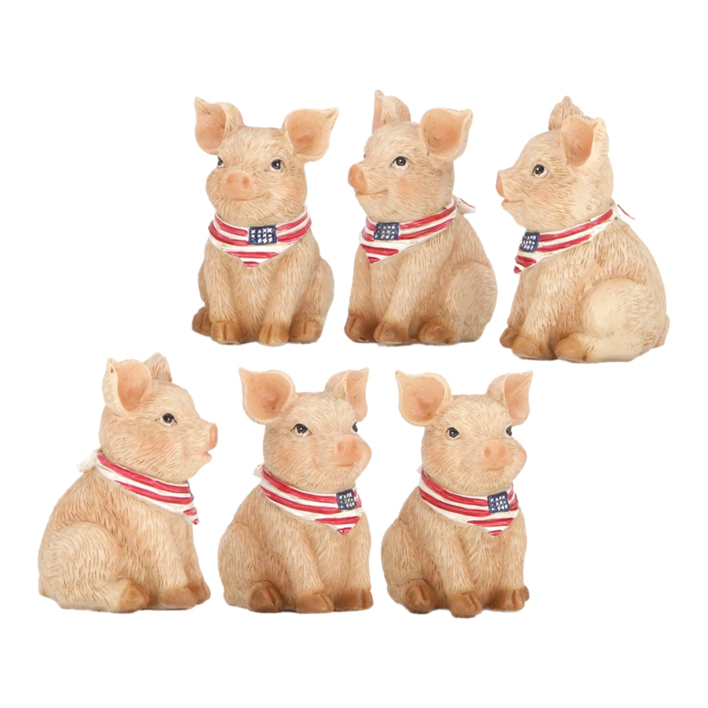 Set of 6 Americana Pigs