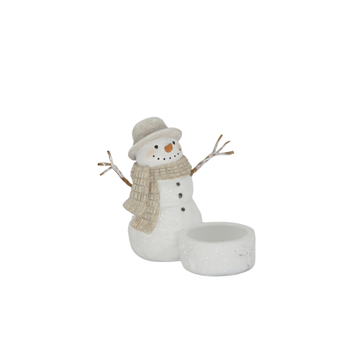 Snowfall Snowman Tea Light Holder