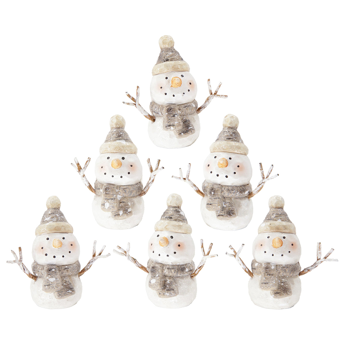 Set of 6 Little Birch Snowmen