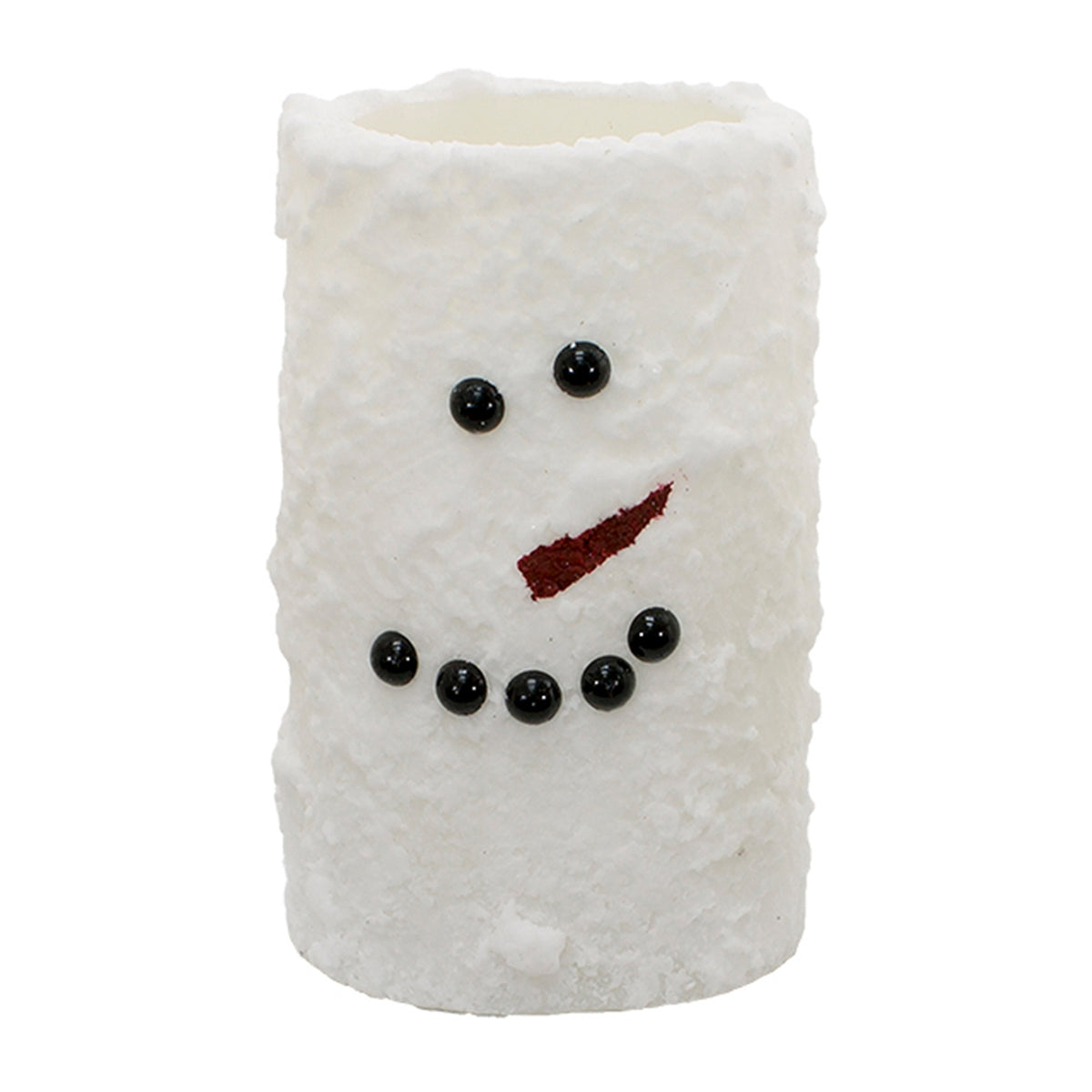 5" White Snowman LED Pillar