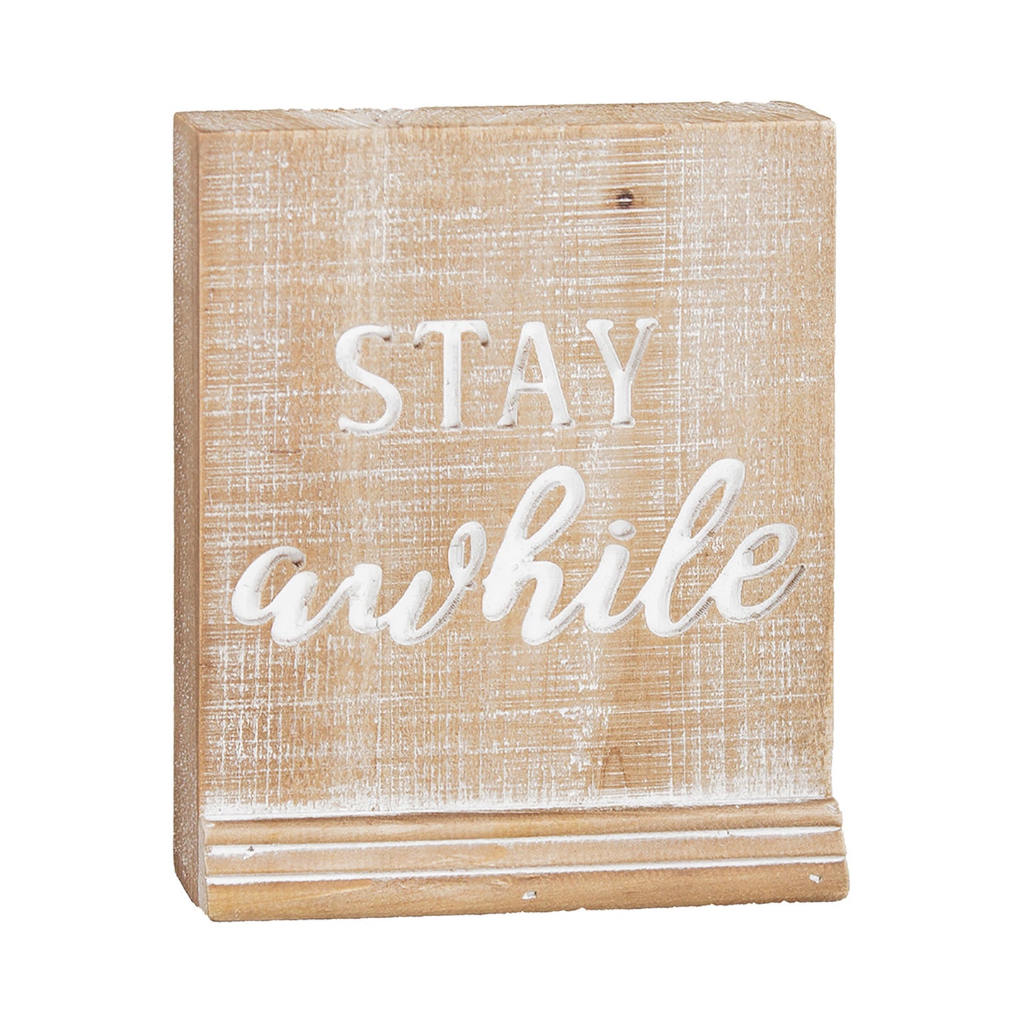 Stay Awhile Carved Block
