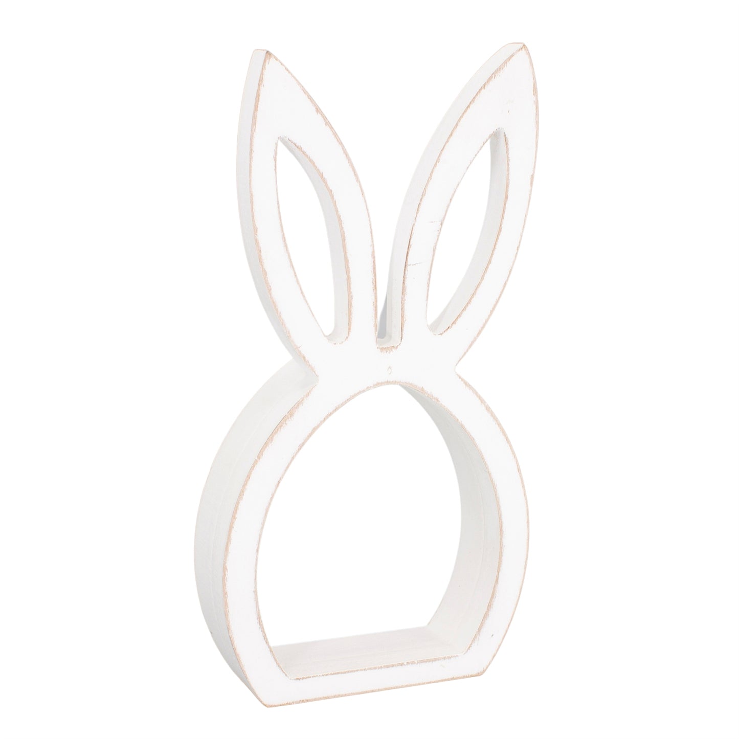 White Wood Bunny Head Cutout 18"
