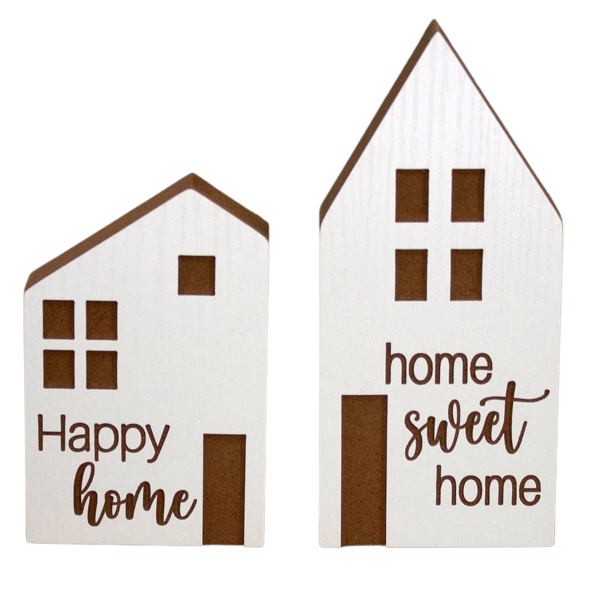 2 Assorted House Shaped Home Blocks Griffin Home Decor