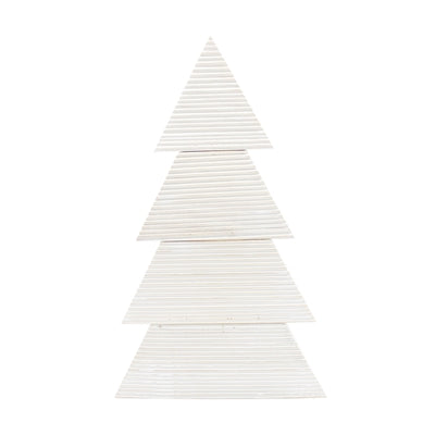 18" White Ridged Wood Tree