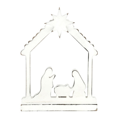 White Nativity Cutout Block