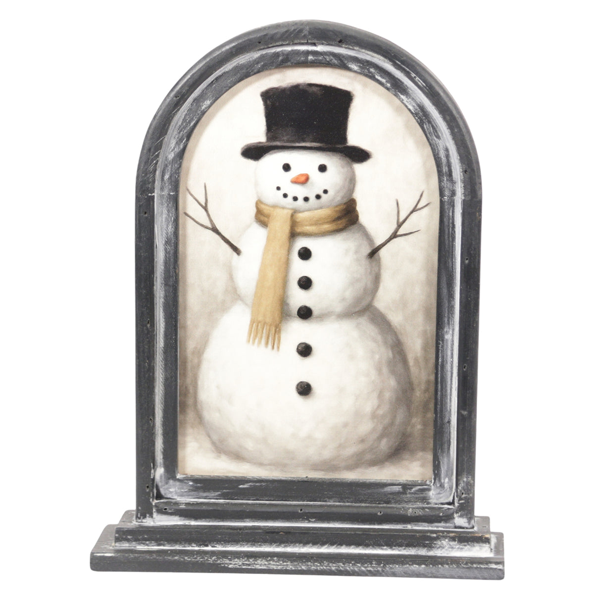 Top Hat Snowman Framed Stand