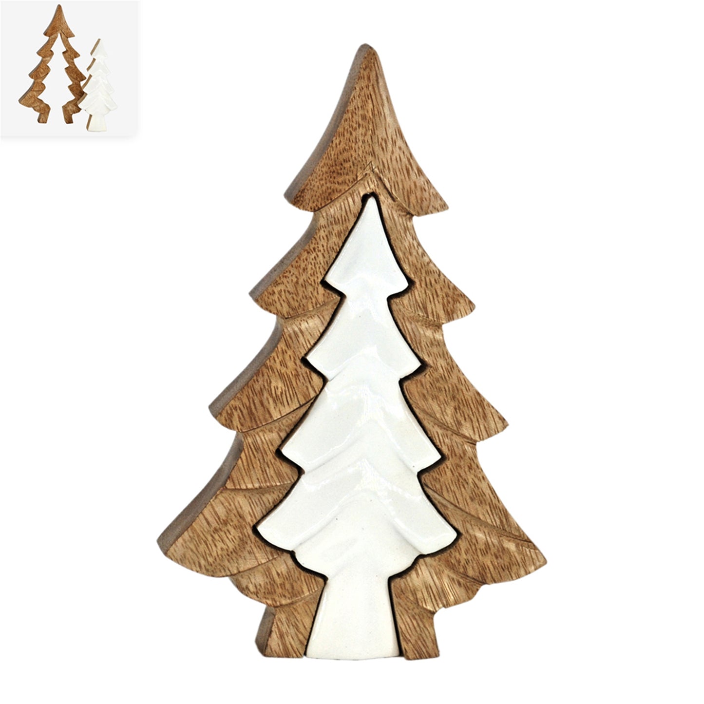 Large 3D Wood and White Enamel Tree