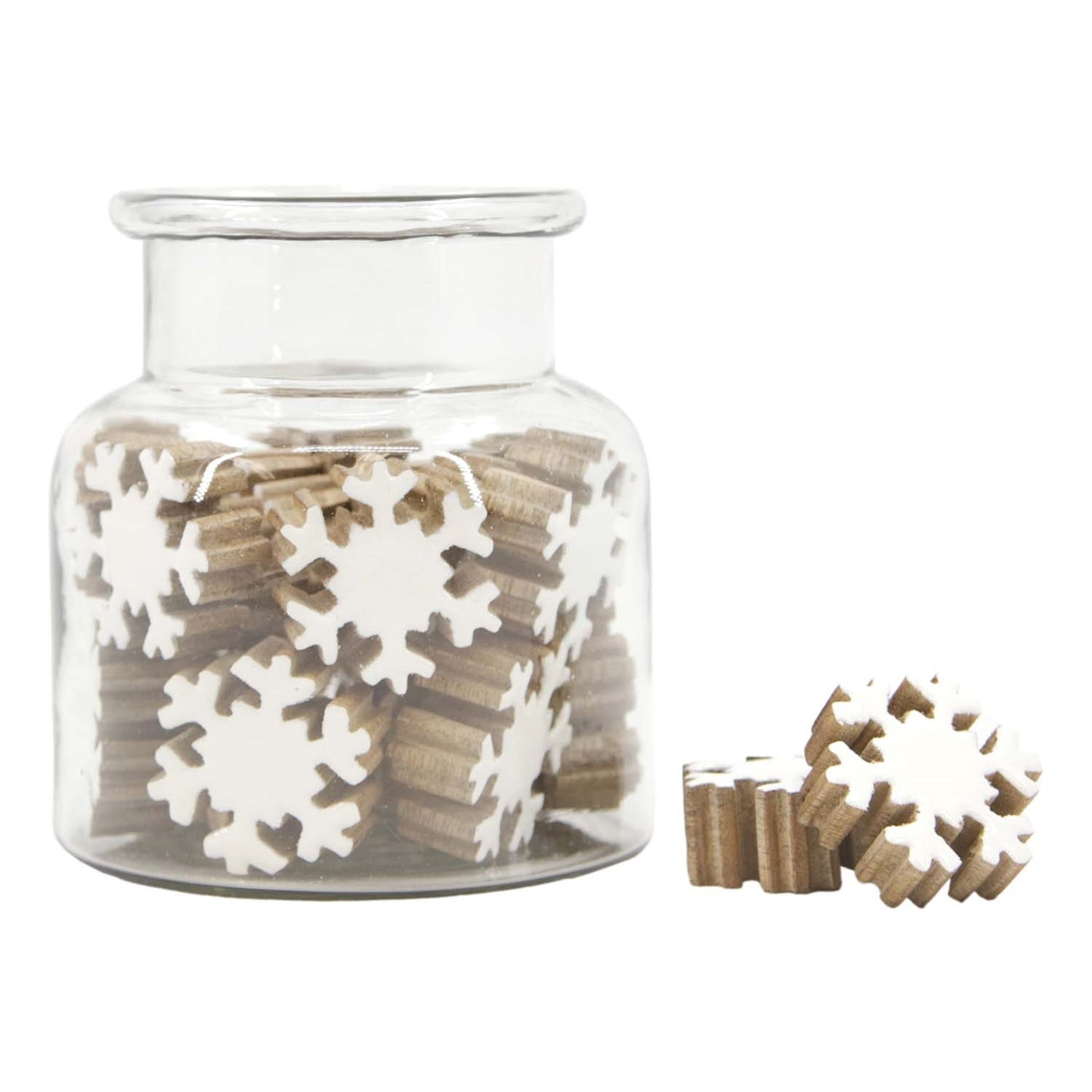 Jar of 20 Enamel Snowflakes