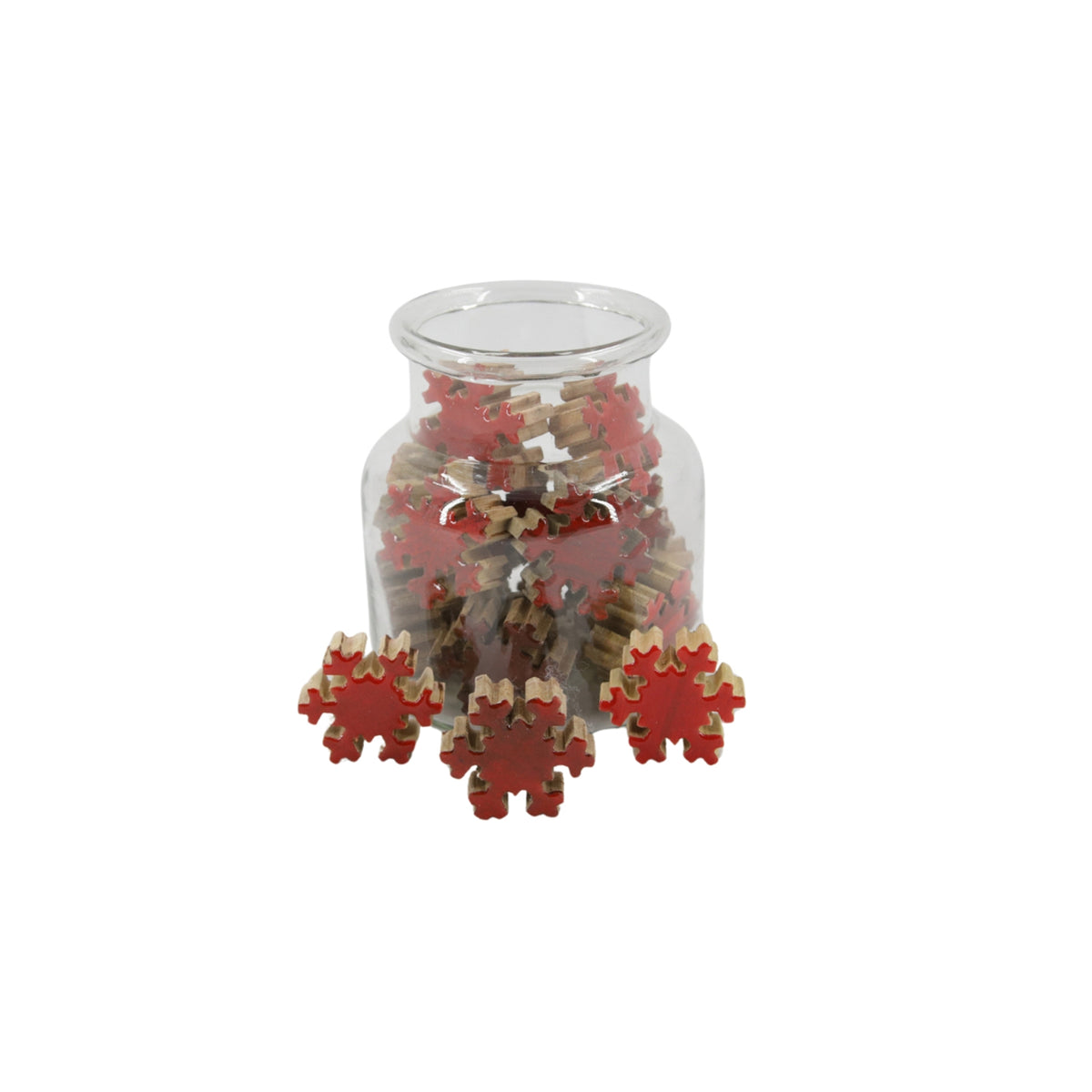 Red Snowflakes in Jar