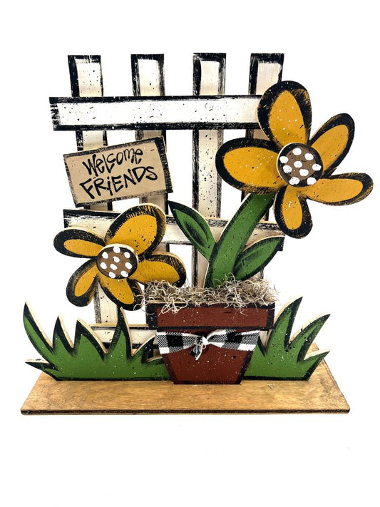 Flower pot With Fence on Base