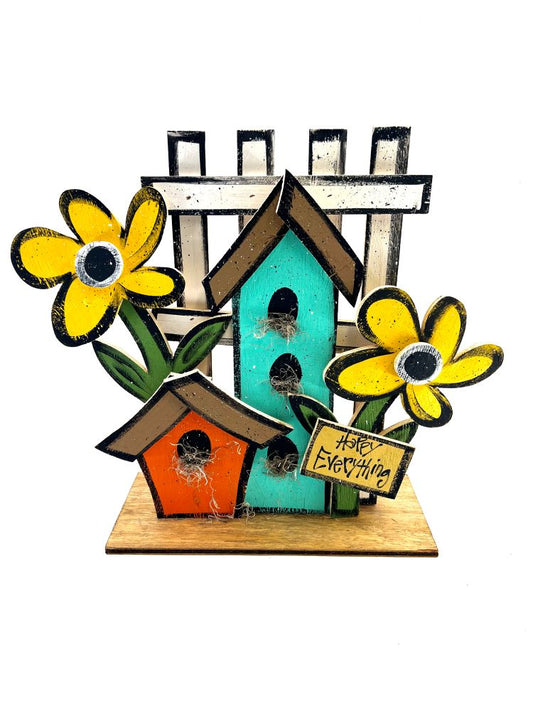 Birdhouse With Fence on Base