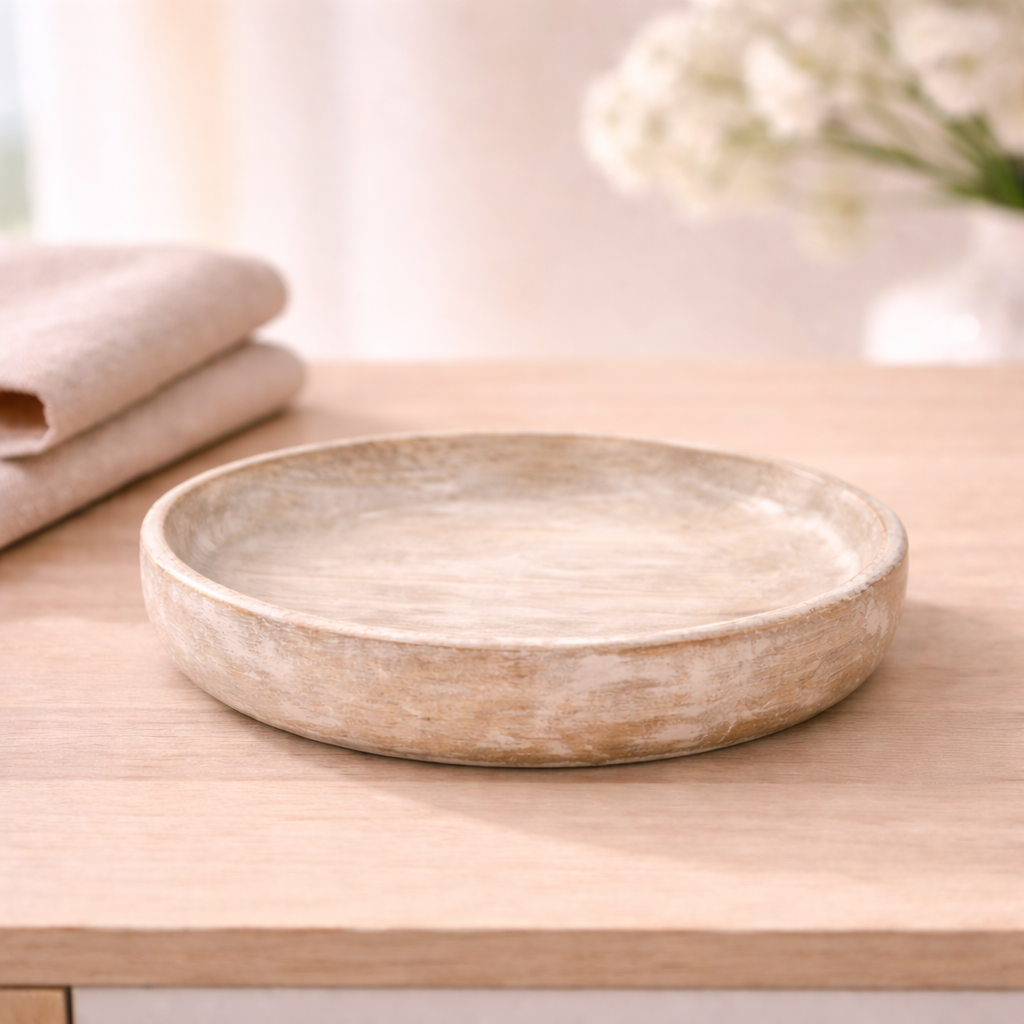 Round Wood Tray