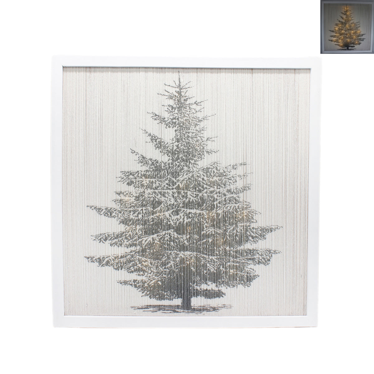 23"Lighted White Frame Christmas Tree Sign