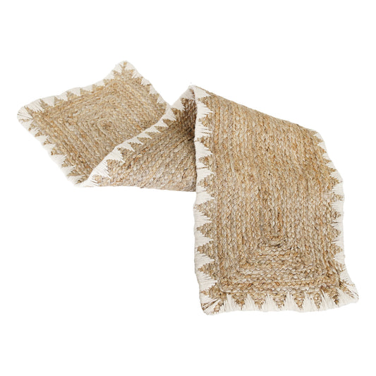 Cream and Natural Woven Table Runner