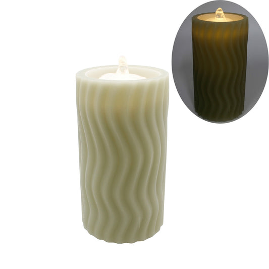 Large Wavy Green LED Water Fountain Candle