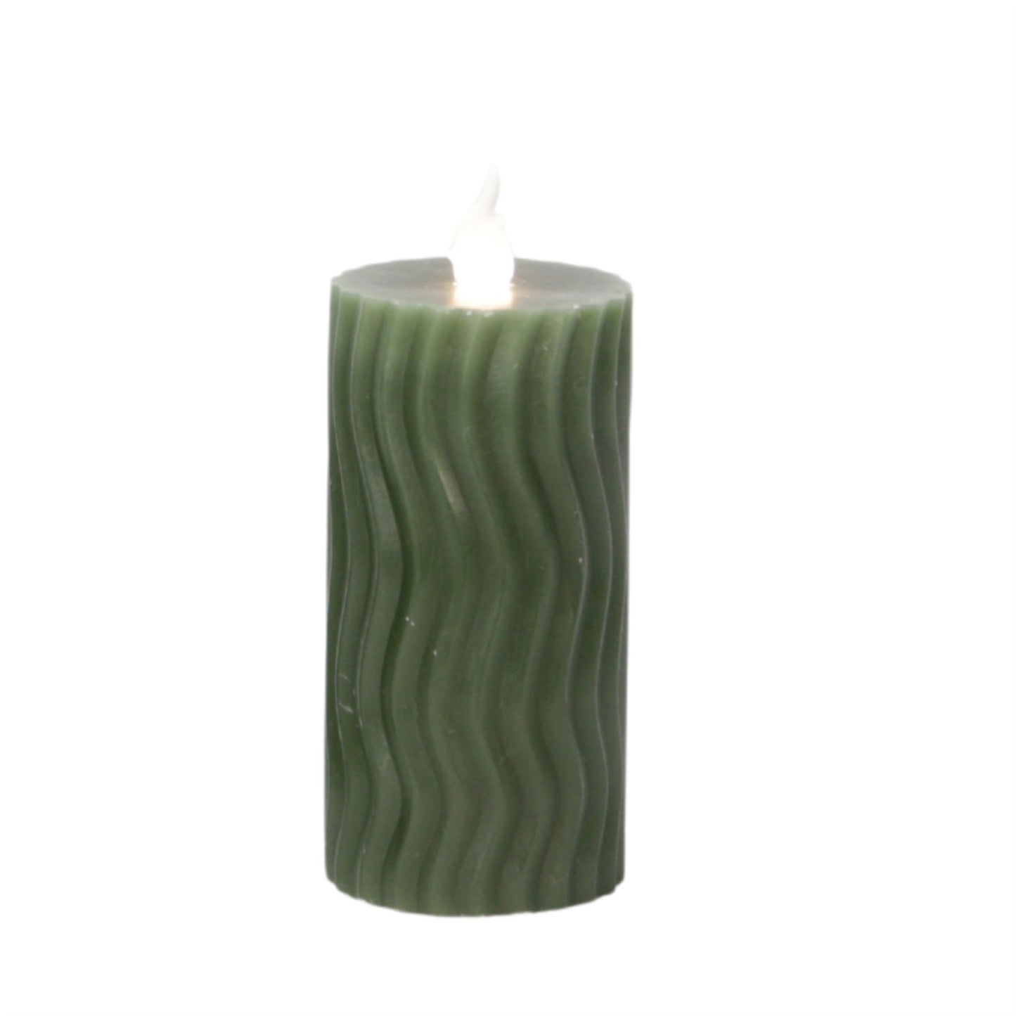 Short Wavy Dark Green LED Pillar