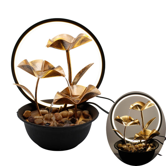 Small Lighted Leaf Water Fountain