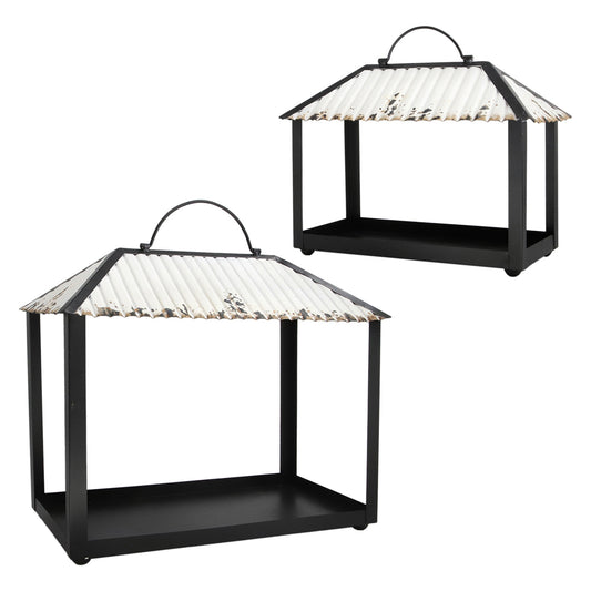 Set of 2 Corrugated Roof Lanterns