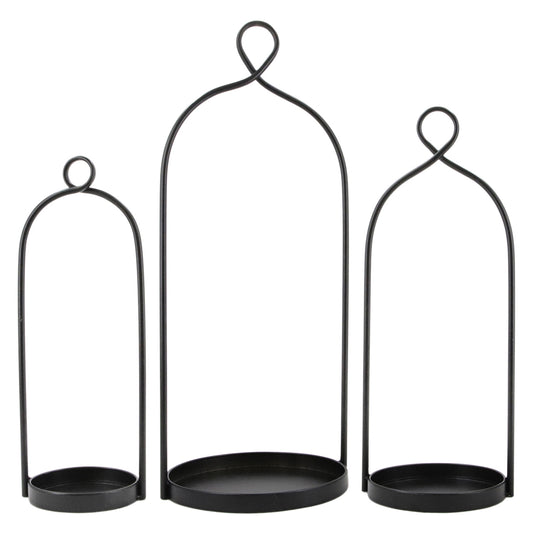 Set of 3 Simple Round Tall Lanterns