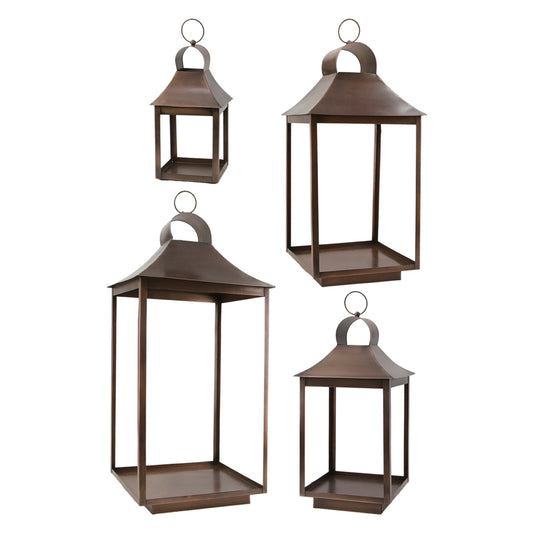 Set of 4 Bronzed Traditional Lanterns