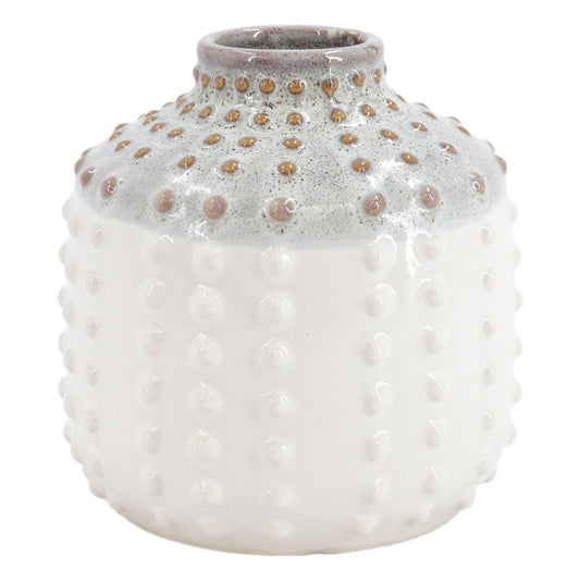 Cream and Tan Dimpled Vase